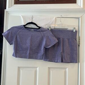 Purple Textured Activewear Top